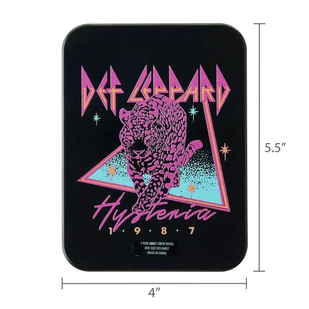 Def Leppard Collectible Box & Funny Novely Crew Socks Set - NWT - Picture 4 of 4